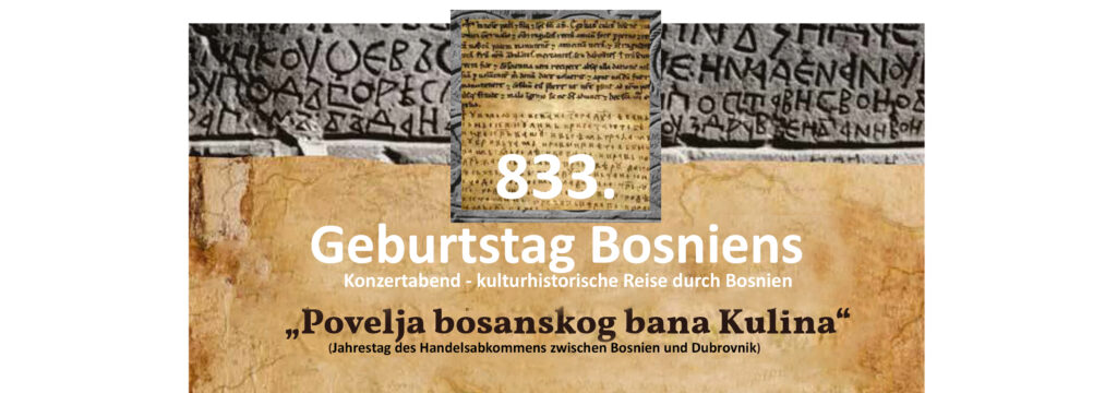 Plakat 833 Geburtstag Bosniens