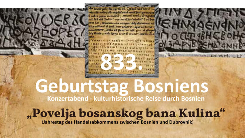 Plakat 833 Geburtstag Bosniens